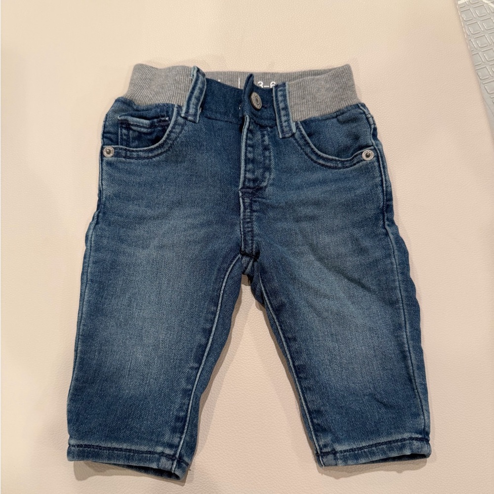 GAP Kids Dark Blue Jeans with Gray Waistband